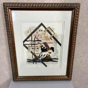 Vintage Sandy‎ Prock Natural Elements II Framed Abstract Art Collage
